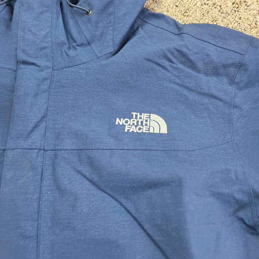 The North Face Rain Jacket Mens Large Blue Hooded Shell Gorpcore Outdoor Adult